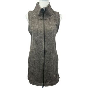 Toad & Co Brown Arriva Long Outbound Travel Vest Size S Wool Blend Zip